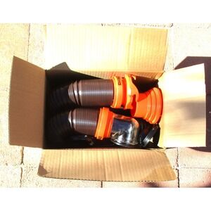 CAMCO RHINOFLEX RV Sewer Hose Kit 15ft w/removable 4-in-1 Adapter Clear Elbow